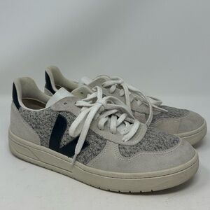Veja V-10 Flannel Snow Black Sneakers Gray Suede Size 9 Womens Shoes